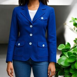 VTG NWT Haberdasher 3 Button Blazer in Midnight Blue 7 / 8 / XS